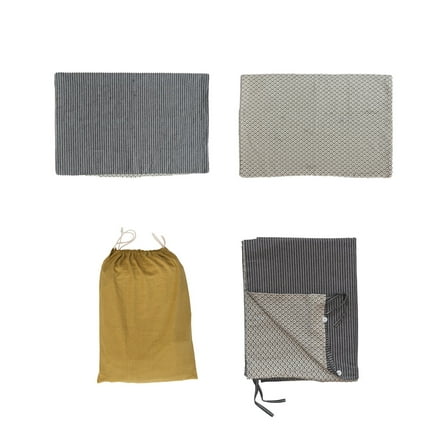 Creative Co-Op Cotton Double Sided Duvet Cover 2 Shams, Set of 3