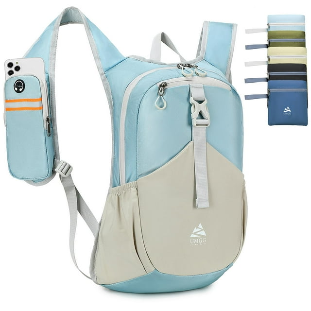 Mochila de senderismo UtiaMiaoGonGo ligera y plegable 15L azul