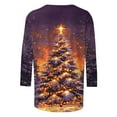 thumbnail image 4 of LEKWK Ugly Christmas Shirts Women Xmas Tree Crew Neck 3/4 Sleeve Tops Funny Shirt for Women Fashion Christmas Party Tops for Women, 4 of 5