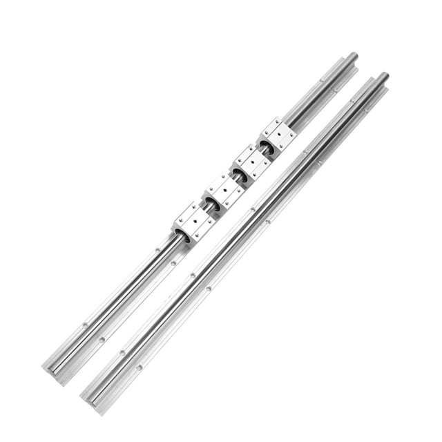 Eje de riel deslizante lineal, 2 piezas SBR16-750 mm 16 mm Bloque de rodamiento de eje de riel deslizante lineal Durabilidad probada en el tiempo