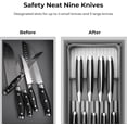 thumbnail image 5 of Knife Drawer Organizer With In-Drawer Knife Block for 9 Knives, Kitchen Utensil Organizer, BPA Free Secure Storage Tray for Countertop Organization, 5 of 9