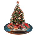thumbnail image 5 of Christmas Tree Skirt 36" Ginger Snowman Crystal Ball (9) Xmas Tree Skirts Mat for New Year Holiday Christmas Party Decorations, 5 of 5