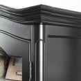 thumbnail image 4 of BOUQUETYZ Farmhouse Arched Display Cabinet with Glass Doors - 72" Tall 6-Tier Wooden Bookcase, French Country Curio Cabinet with Adjustable Shelves for Living Room (Distressed Black), 4 of 6