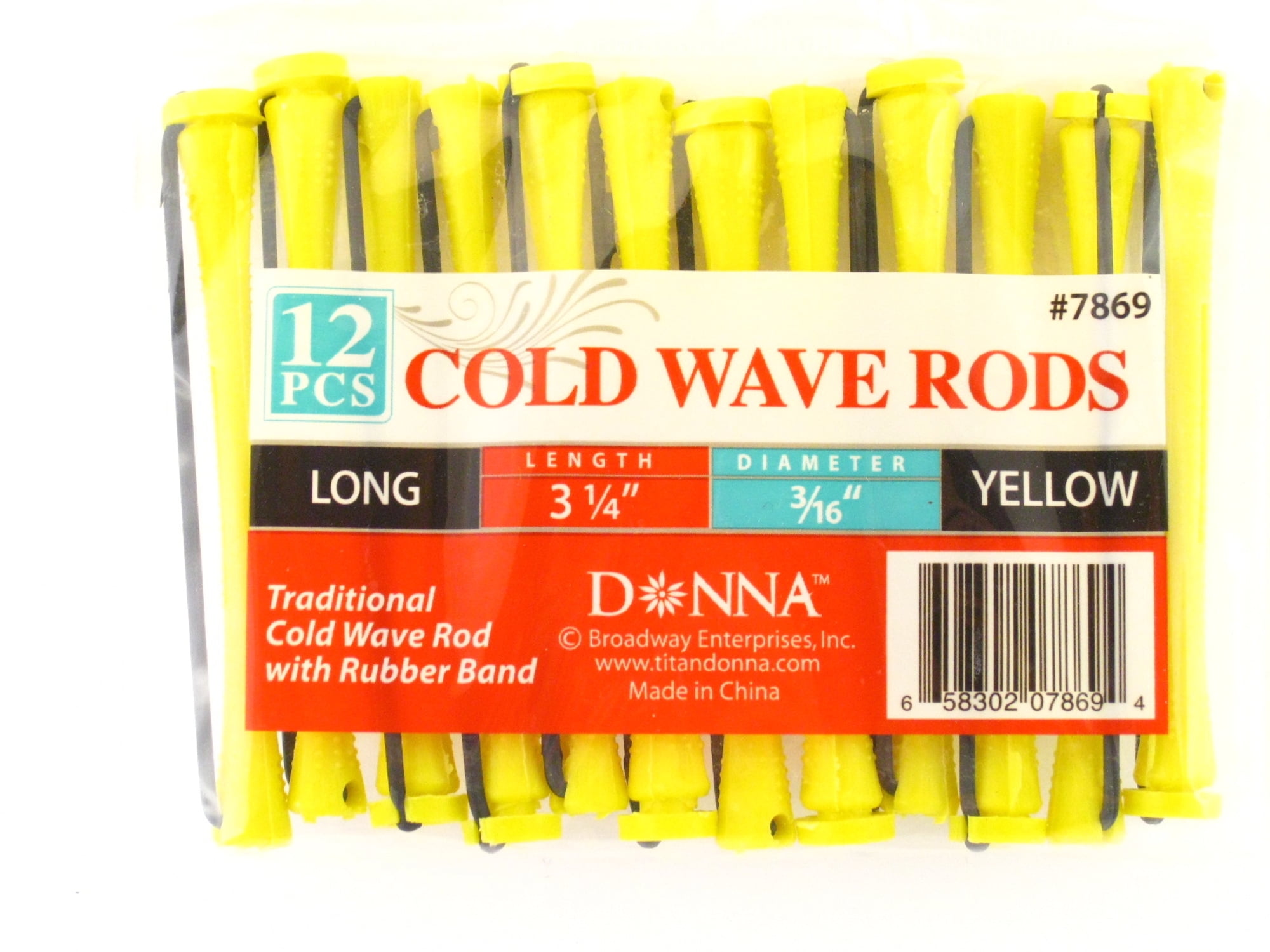 Donna 3/16" Long Cold Wave Perm Rods 12 Pcs.