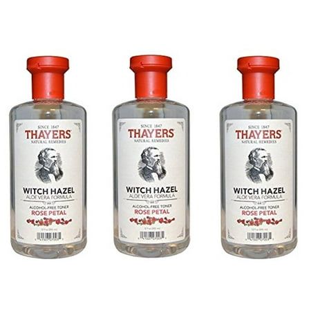 3 Pack - Thayers Witch Hazel Aloe Vera Toner, Rose Petal, 12 fl oz