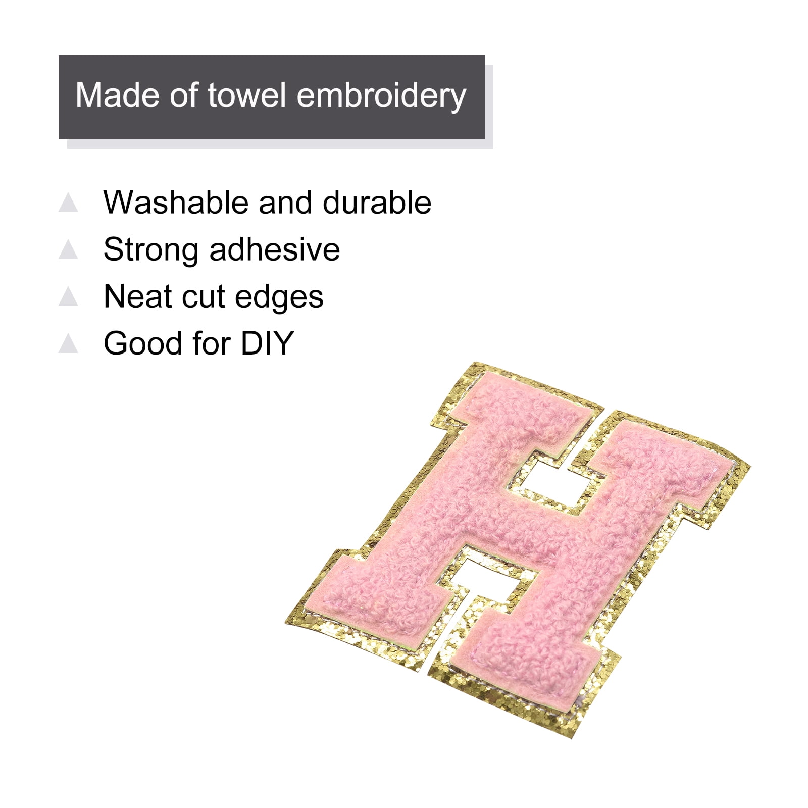 Pink Iron on Letters for Clothing,104 Pieces Iron on Patches for Clothing,4 Set Letter Patches for Clothing,1.6” x 2”