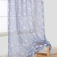 thumbnail image 7 of Haperlare Sheer Curtains 84"L x 52"W Light Filtering Curtains Faux Linen Textured Solid Voile Curtains for Bedroom, Navy Blue, 2 Panels, 7 of 7