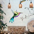 thumbnail image 1 of Arte de pared de colibrí de hierro, escultura colgante de pared, adorno colgante, estatua de colibrí de Metal para jardín, oficina interior, puerta de Amarillo DYNWAVEMX Arte de la pared del colibrí, 1 of 8