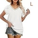 thumbnail image 3 of Minnieouse Camiseta de algodón para mujer, camiseta holgada de encaje de Color sólido, Top de verano para viajes, vacaciones en la playa, deportes, Prendas para la parte del cuerpo Blanco L Minnieouse AP010362-08, 3 of 6