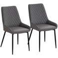 thumbnail image 1 of HOMCOM Dining Chairs Set of 2, PU Leather Kitchen Chairs with Metal Legs, 1 of 10
