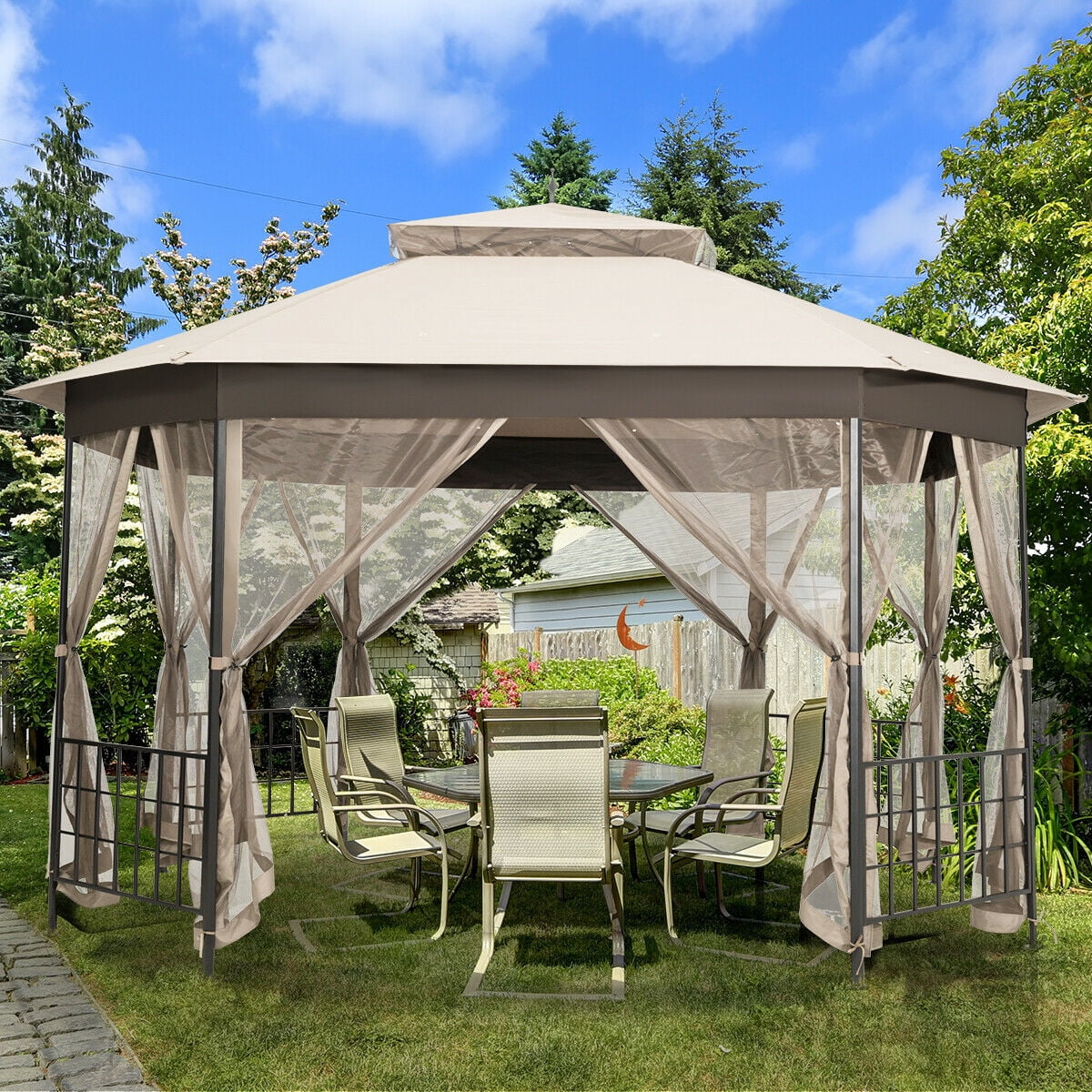 Topbuy 10' x 12' Octagonal Canopy Tent 
