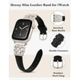 thumbnail image 3 of TOYOUTHS Leather Band Compatible with Apple Watch Bands 38/40/41/42/44/45/49mm Women, Slim Leather Strap with Designer Dressy Interlock Buckle for iWatch Series 9/8/7/6/5/SE/4/3/2/1 Ultra/Ultra 2, 3 of 7