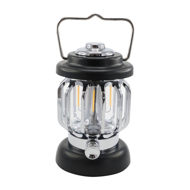 Ohufall Camping Essentials Rechargeable Retro Metal LED Camping Lantern Waterproof Hanging Outdoor Tent Light