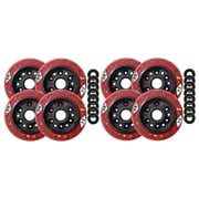 LABEDA WHEELS Hockey FUZION 76mm SOFT Set (8) +BEARINGS