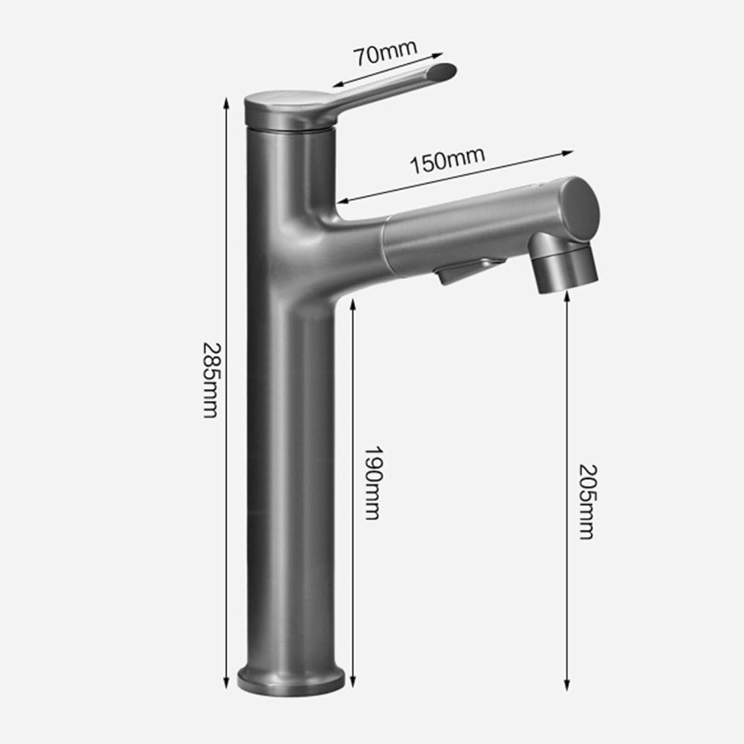 Pull Out Bathroom Faucet, Bathroom Sink Faucet with Sprayer Single Hole, Bathroom Basin Faucet for Hot and Cold Water, Bathroom Sink Faucet Single Handle Chrome,High