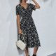 thumbnail image 5 of Vestido Casual Vestido casual bohemio con cuello en V primavera verano vestido de manga corta hinchado fruncido Cgtredaw Para estrenar, 5 of 6