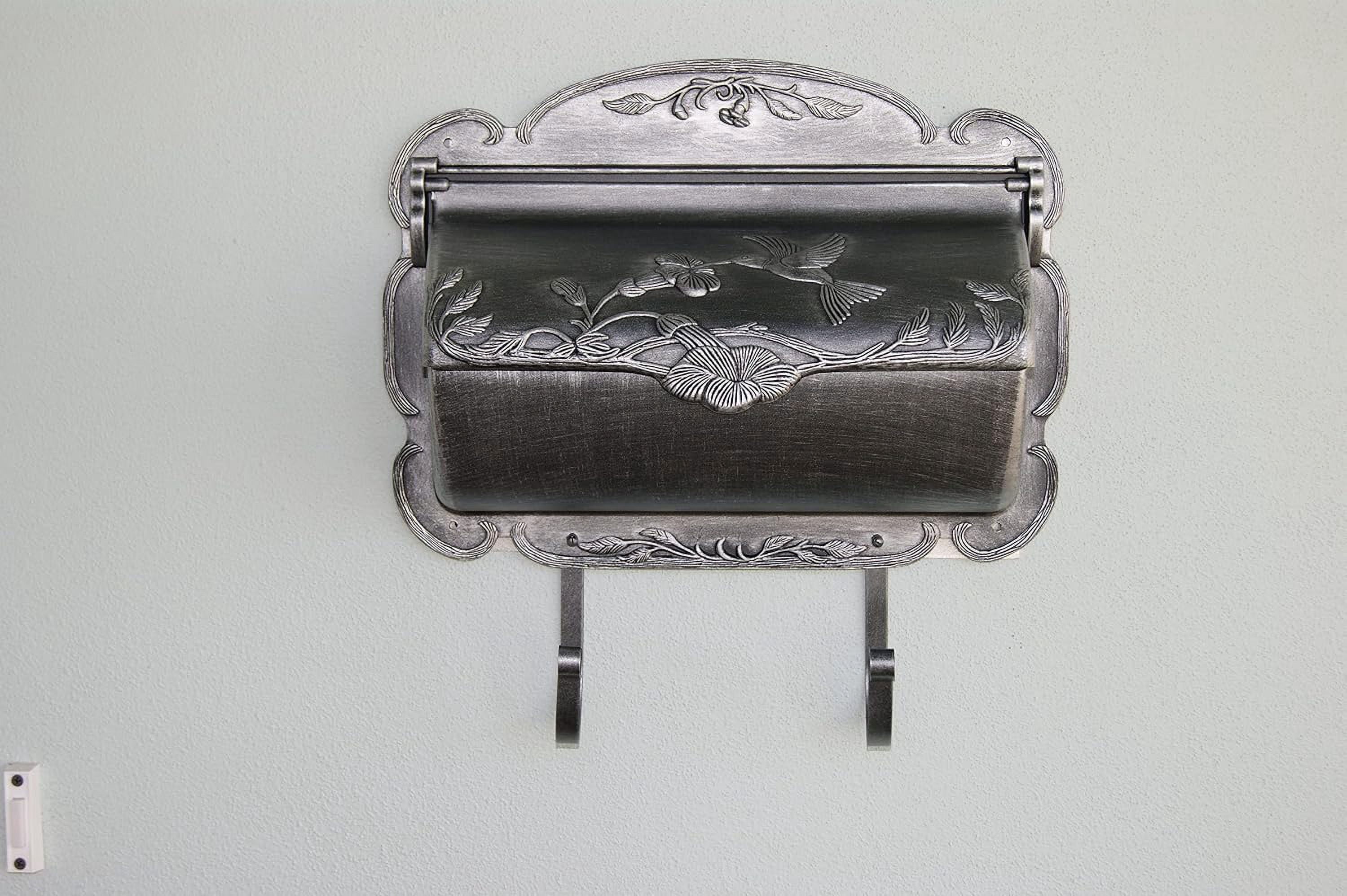 Hummingbird Horizontal Silver Wall-Mounted Mailbox