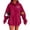 Red, variant on Womens Oversized Hoodie Sweatshirts Long Sleeve Halloween Hoodies with Pocket Fleece Lined Loose Graphic Sweat Shirts Blue, 2XL