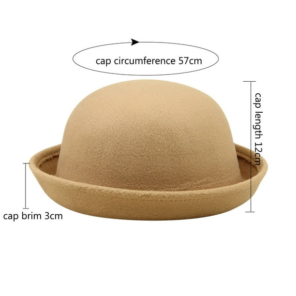 Elegant Adults Solid Hat Roll Up Brim Panama Bowler Hat Bucket Hat