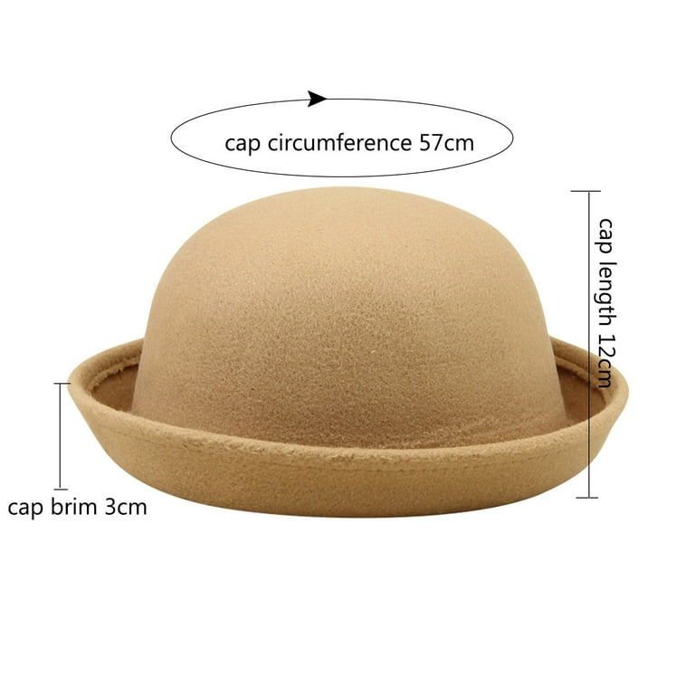 Duoif Cloche Hats for Women Elegant Adults Solid Hat Roll up  display picture 3