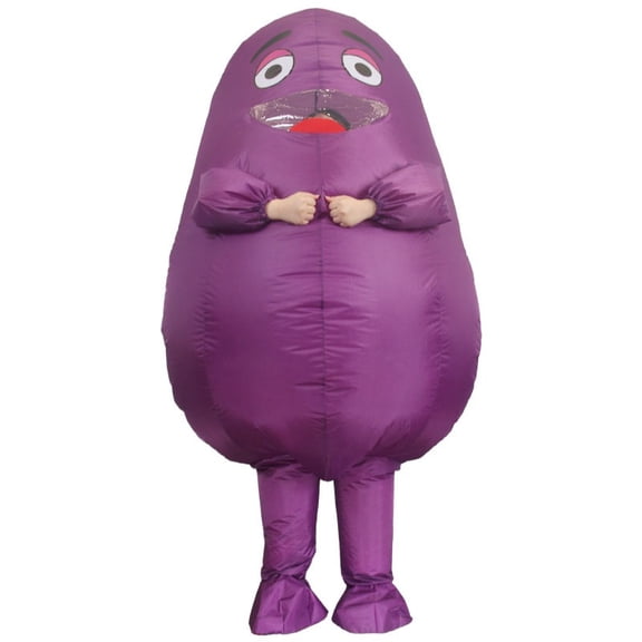 > Purple Potato Inflatable Costume For Adults, Funny Cartoon Party Suit Fits 4'11"–6'2",Fits 4'11"–6'2",Purple