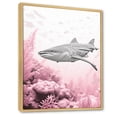 thumbnail image 2 of Designart "The Graceful Dance Of Pink And Grey Sharks" Shark Floater Framed Canvas Prints, 2 of 5