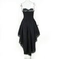 thumbnail image 6 of Gothic Hi Low Corset Swing Dress Women Mall Goth Lace Trim Sleeveless Bodycon Tube Dress Formal Strapless Evening Dress, 6 of 12