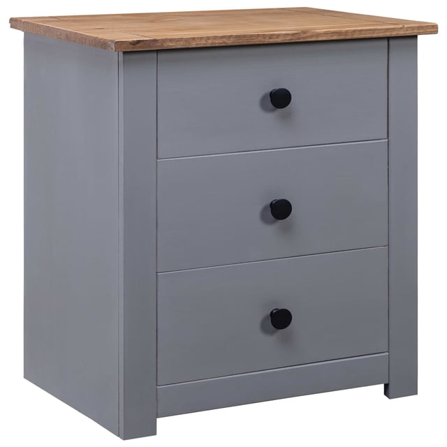 vidaXL Table de Chevet Gris 46x40x57 cm Pin Panama Range