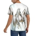 thumbnail image 2 of Fotbe Running White Horses Baseball Jersey Shirt for Men and Women, Casual Short Sleeves Button Down T-Shirt-Large, 2 of 9