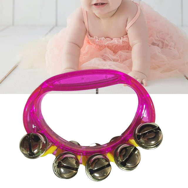 Mini panderetas de percusión perfecl campana de mano rosa