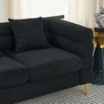 thumbnail image 3 of 81-Inch Black Teddy Fabric 3-Seater Sofa / Soft Sitting and Fast Delivery, 3 of 5