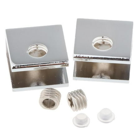 

2pcs Adjustable Glass Clip Clamp Shelf Holder Bracket Support Brushed Finish Flat Surface-(8-12mm ) - A-8-10mm