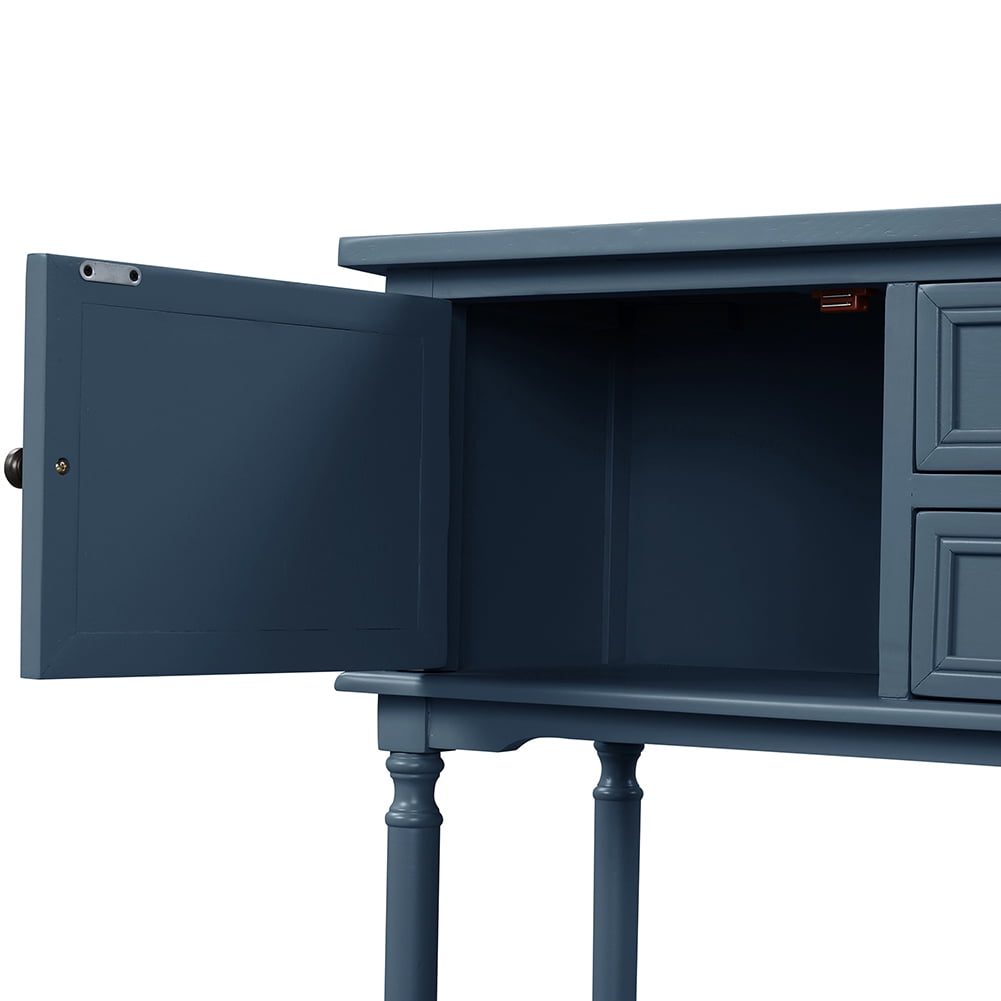 Lowestbest 47" Modern Console Table Sofa Table for Living Room with 2 Drawers, 2 Cabinets and 1 Shelf (Navy Blue) Lowestbest 47" Modern Console Table Sofa Table for Living Room with 2 Drawers, 2 Cabinets and 1 Shelf (Navy Blue)