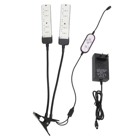 

Full Spectrum Double Head Plant Grow Light with Clip-On Function and Timer 100-240V EU Plug for Indoor Vegetable Sun Protection Gardening