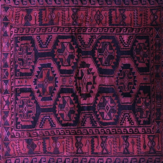 Ahgly Company Indoor Square Persian Purple Traditional Area Rugs, 4' Square