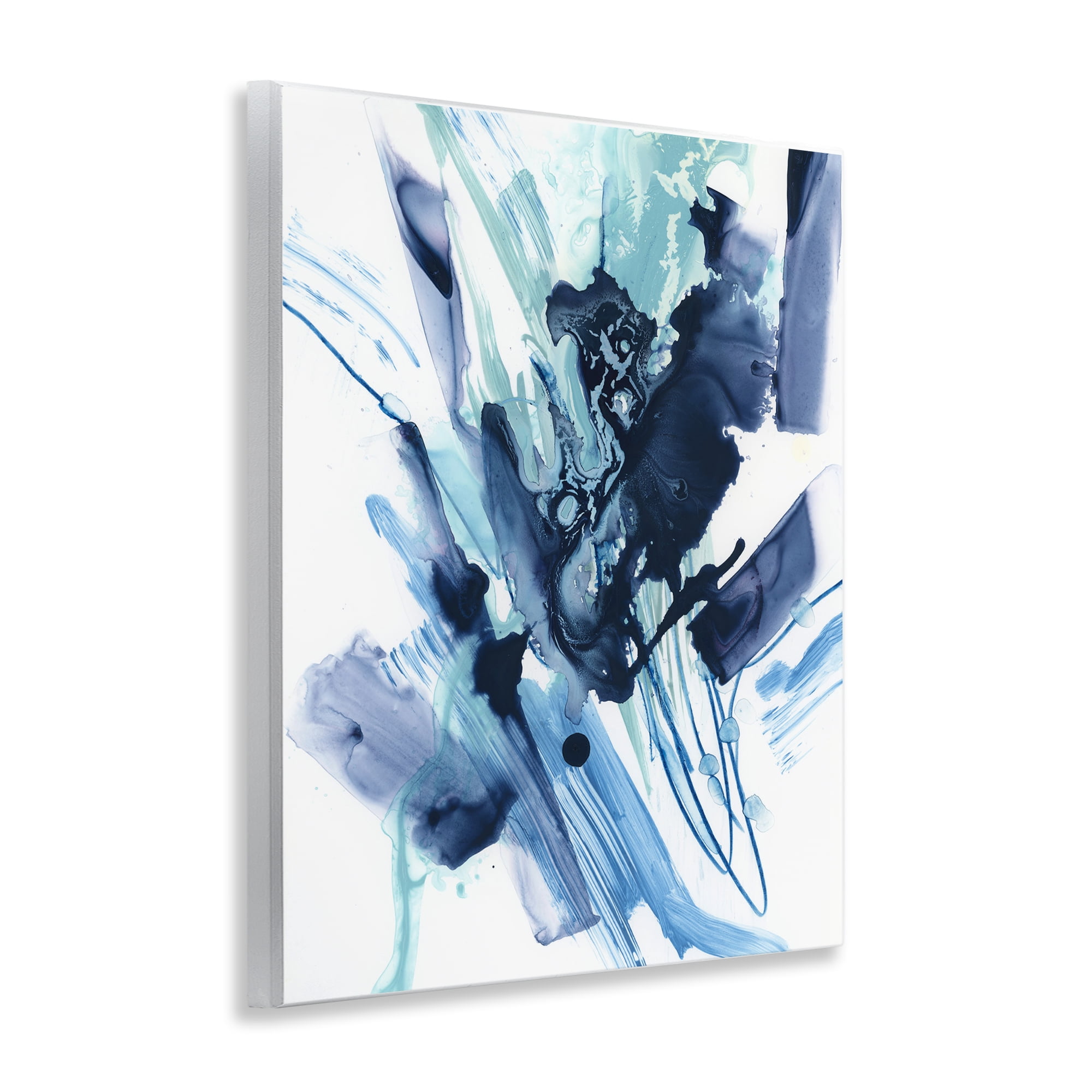 Stupell Industries Restless Blue Splash Abstract Painting Unframed Art Print Wall Art, 11 x 14