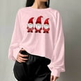 thumbnail image 3 of Craaazy Christmas T-Shirts For Women Funny Christmas Printed Casual Round Neck Long Sleeved Pullover Crop Tops Womens Tops, 3 of 6