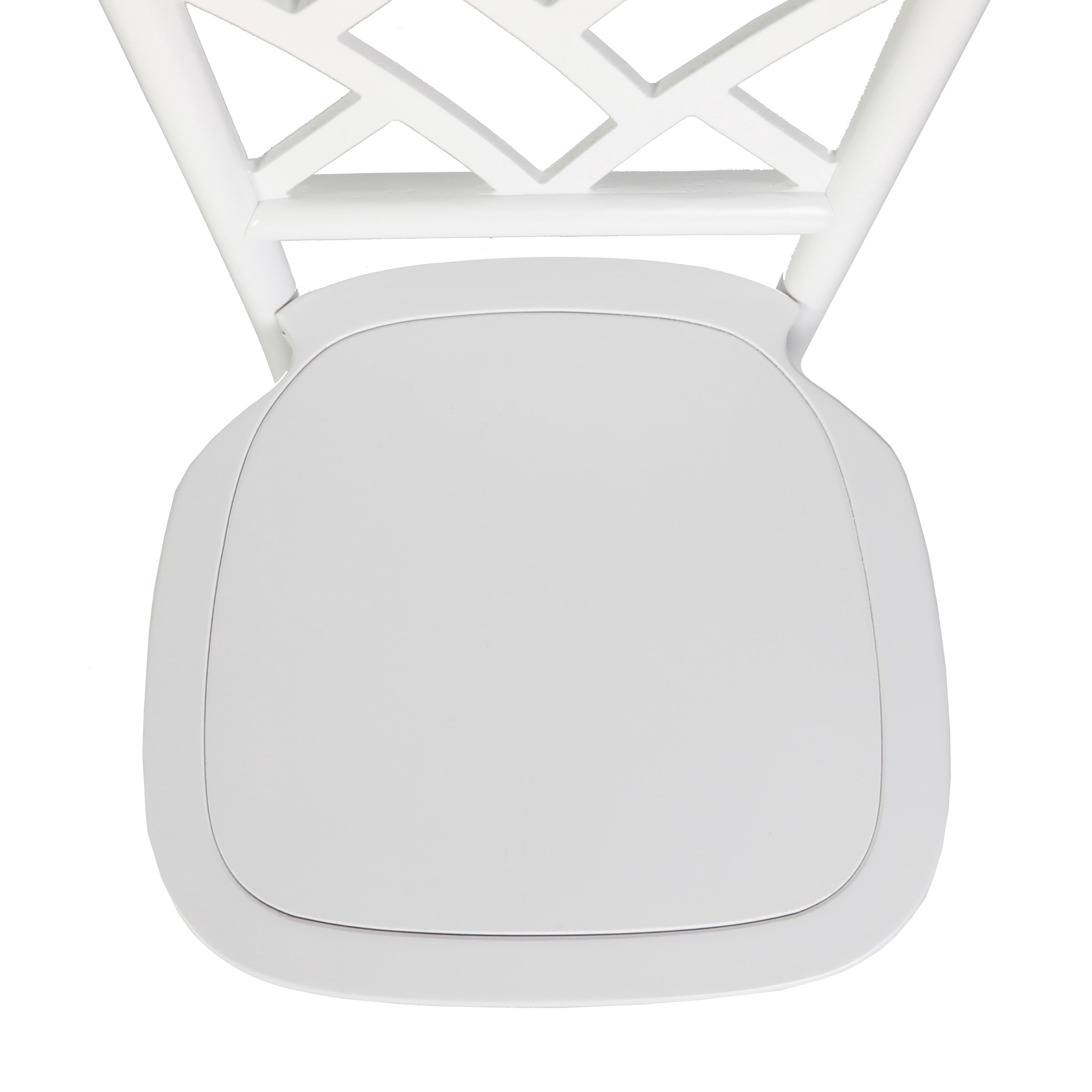 Merrick Lane Solid Wood Dining Chair with Stackable Design, Ornate Seat Back Accenting, and Elegant Finish in White