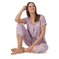 thumbnail image 3 of Secret Treasures Women’s Sleepwear 2-Piece Knit Short Sleeve Top and Pant Pajama Set, Sizes XS-3X, 3 of 6