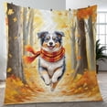 thumbnail image 4 of Welcome Fall Australian Shepherd Strolling Through the Autumn Maple Forest Quilt Blanket Aussie Dog Lover Gifts Cozy Comforter Throw Blanket - 12012, 4 of 5