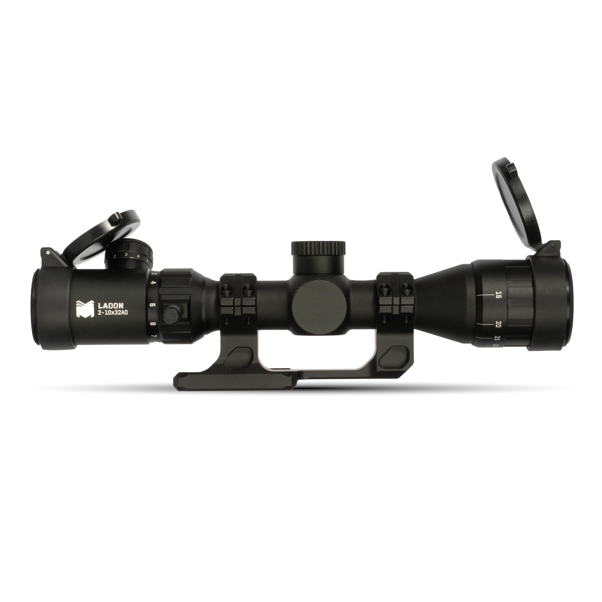 Monstrum Ladon 2-10x32 MPVO Rifle Scope with AO Adjustable Objective and Offset Scope Mount | CM9