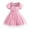Pink, variant on REDARER Girls' Tulle Party Dress with Lace Trim & Puff Sleeves, Stylish Casual Everyday Kids Outfit,4-5Y