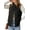Black, variant on Womens Vest Sleeveless Puffer Jackets Lightweight Stand Collar Button Fall Spring Zip Up Quilted Coat Outerwear