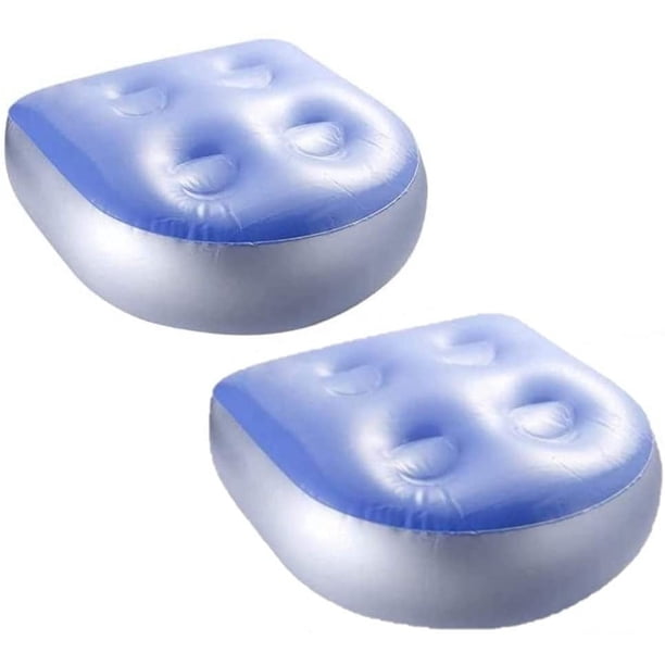 Asiento Elevador Inflable de 2 Piezas (47 x 37 cm), Cojín para Bañera de Hidromasaje, Cojín para Respaldo del Asiento Elevador de Spa con 4 Ventosas, Adecuado para Todos los Spas y Bañeras de Hidromas