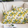 thumbnail image 2 of Summer Yellow Lemons Throw Pillow Covers Fruits Pink Flower Green Leaf Decorative Lumbar Pillow Cover Rectangle Cushion Case for Sofa Couch Bed Living Room Bedroom 24 X 36 Inches, 2 of 9