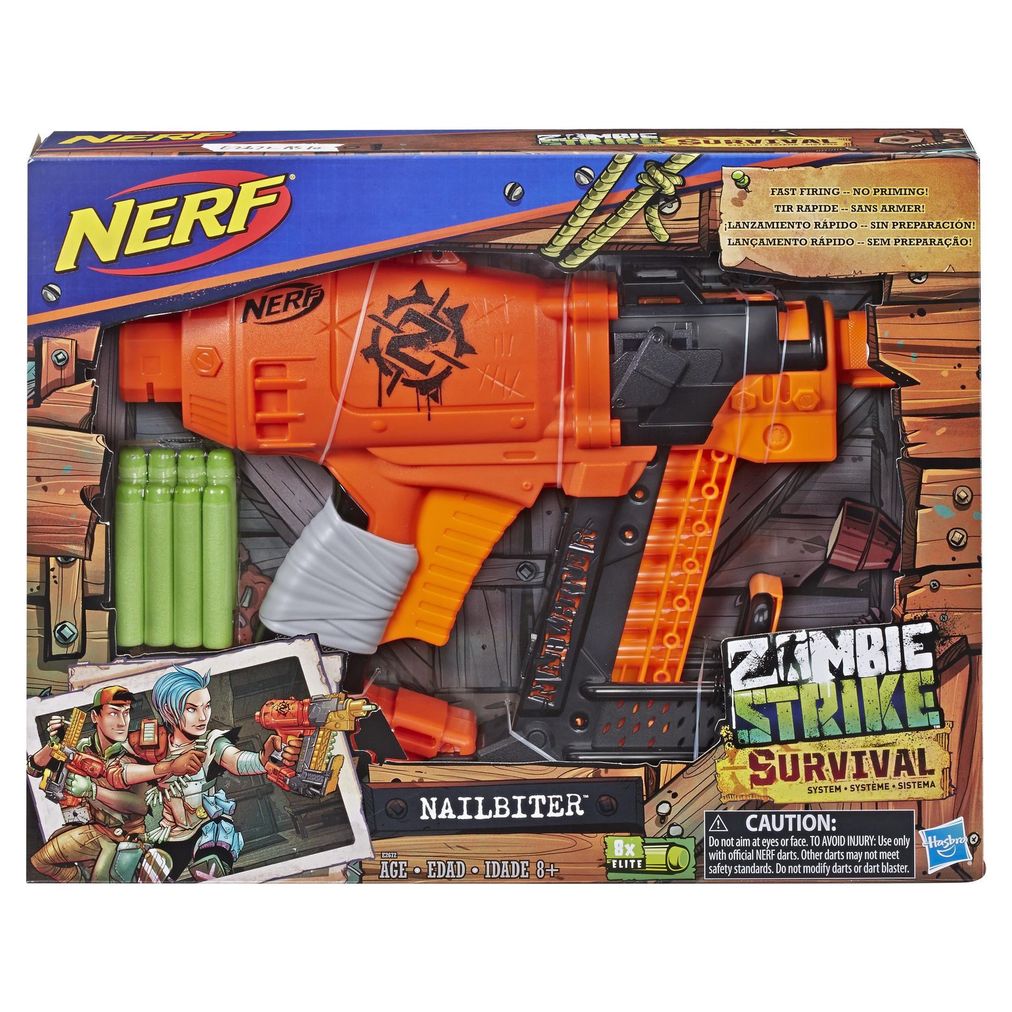 Nerf Zombie Survival Nailbiter Kids Toy Blaster with 8 Darts - image 3 of 9