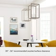 thumbnail image 5 of Hunter - Squire Manor 4-light Brushed Nickel, Medium Size Pendant Light, Dimmable, Modern Style, Rectangle Shaped, for Bedrooms, Dining, Living Rooms - 19695, 5 of 7