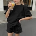 thumbnail image 6 of CYRBOKO Girls Activewear Outfit Sets, Crew Neck Casual Short Sleeve Elastic Waist Girls Clothing Sets Black Size 7-8 T, 6 of 6