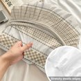 thumbnail image 4 of King Size Fitted Sheet Set - Farmhouse Stripe 3 Piece Bedding Sets 16" Deep Pocket Fitted Sheet with 2 Pillowcases, Boho Country Vintage Brown Striped Brushed Microfiber Hotel Luxury Bed Sheets, 4 of 9