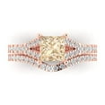 thumbnail image 2 of 3.36 ct Brilliant Princess Cut Natural Morganite 14k Rose Gold Solitaire with Accents Engagement Bridal Wedding Ring Band Set size 10.25, 2 of 7